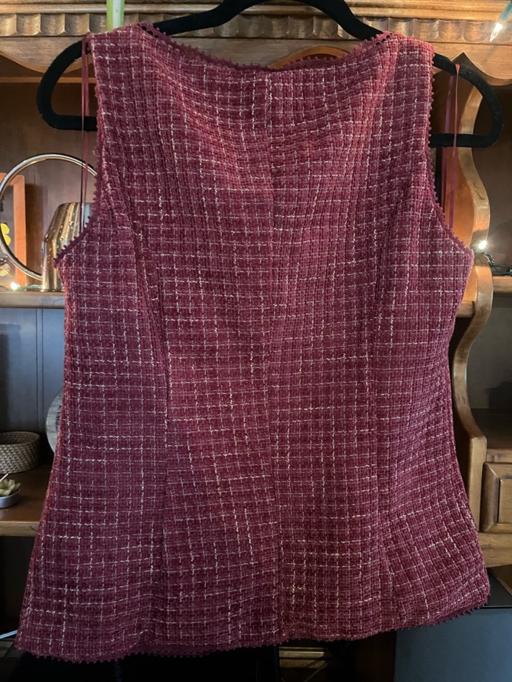 Altar'd State Red Tweed Square-Neck Tank - Picture 5 of 6